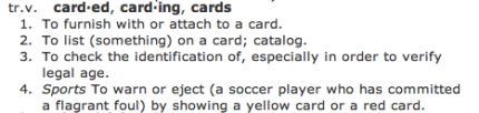 The Definition of Carded
