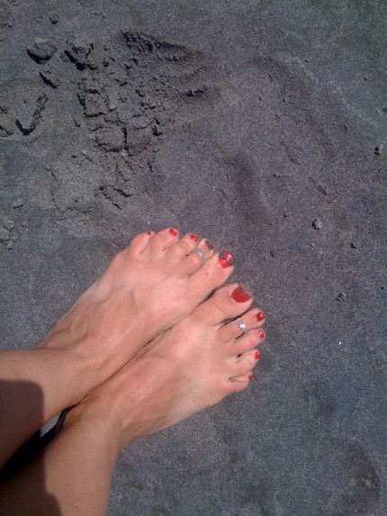 Feet in the Indianola sand Feet in the Indianola sand