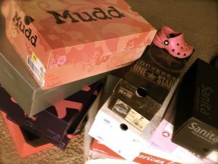 shoe boxes