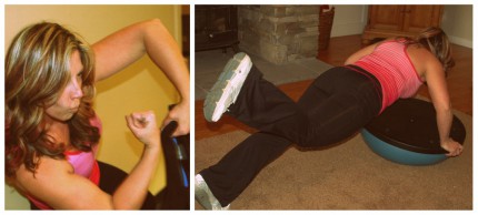 me, mah guns & my bosu ball
