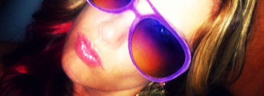 Out til 4 a.m. in my purple velvet shades