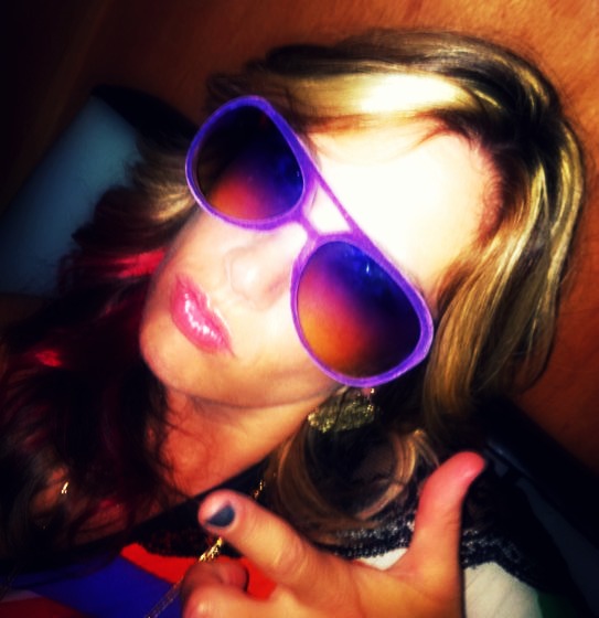 Out til 4 a.m. in my purple velvet shades Out til 4 a.m. in my purple velvet shades