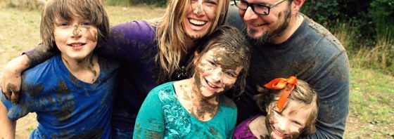 Family in the mud