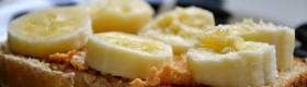toast, peanut butter, and banana