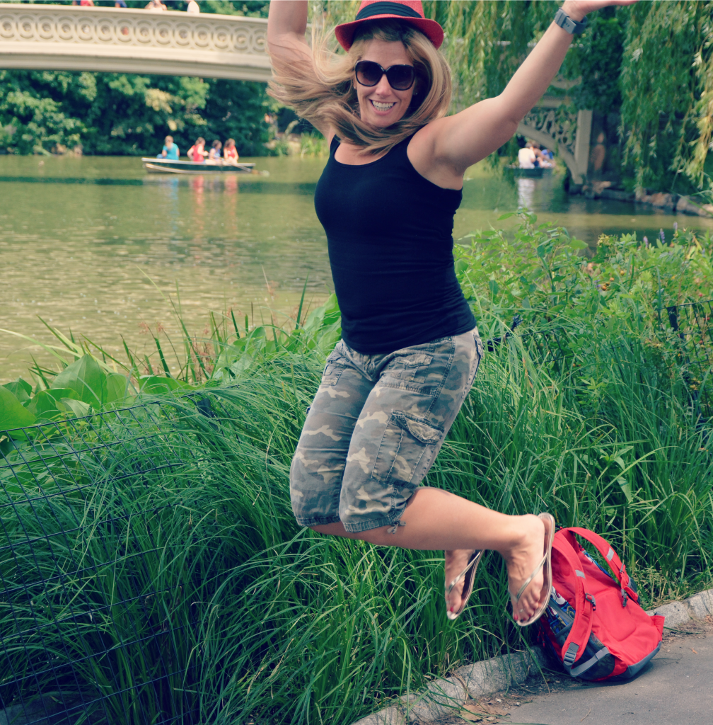 Jumpin at the Bow Bridge in Central Park
