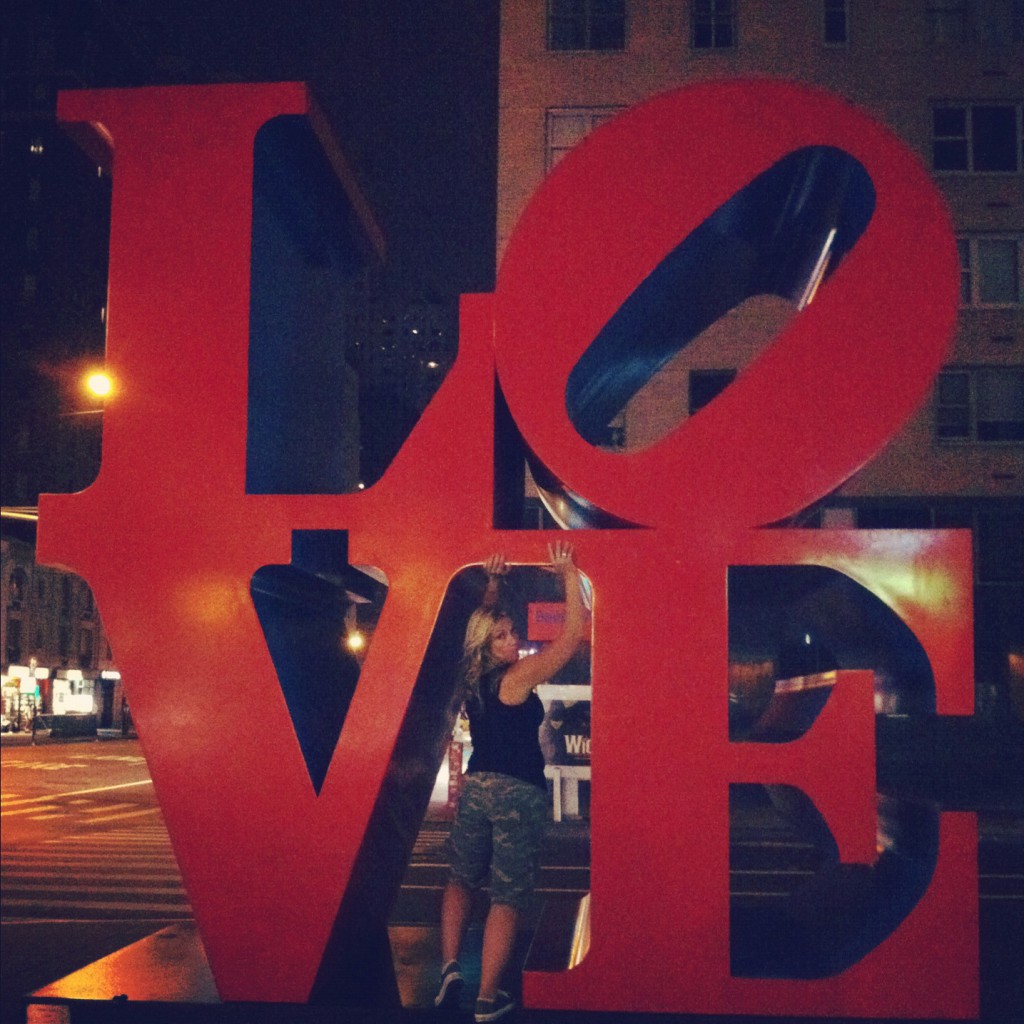 Jenny at the Love Sculpture in NYC