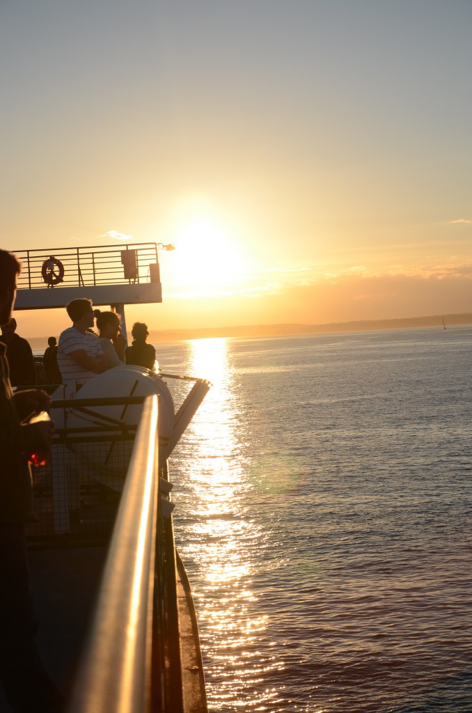 Sunset on the ferry. Puget Sound