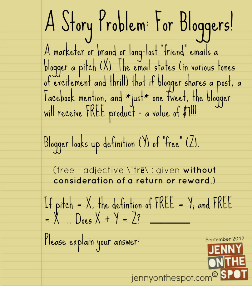 a story problem for bloggers a story problem for bloggers