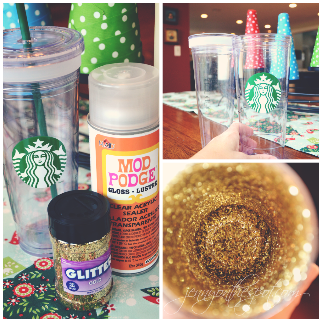 Glitter cold cup supplies via @jennyonthespot
