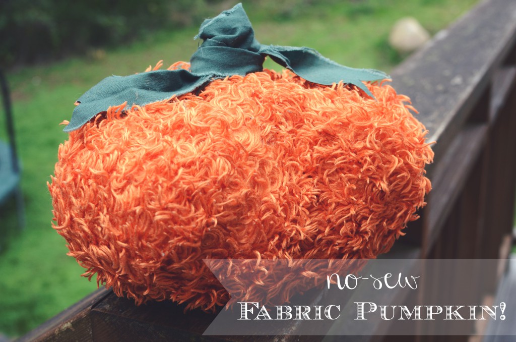 No-sew, thrifted fabric pumpkin by @jennyonthespot