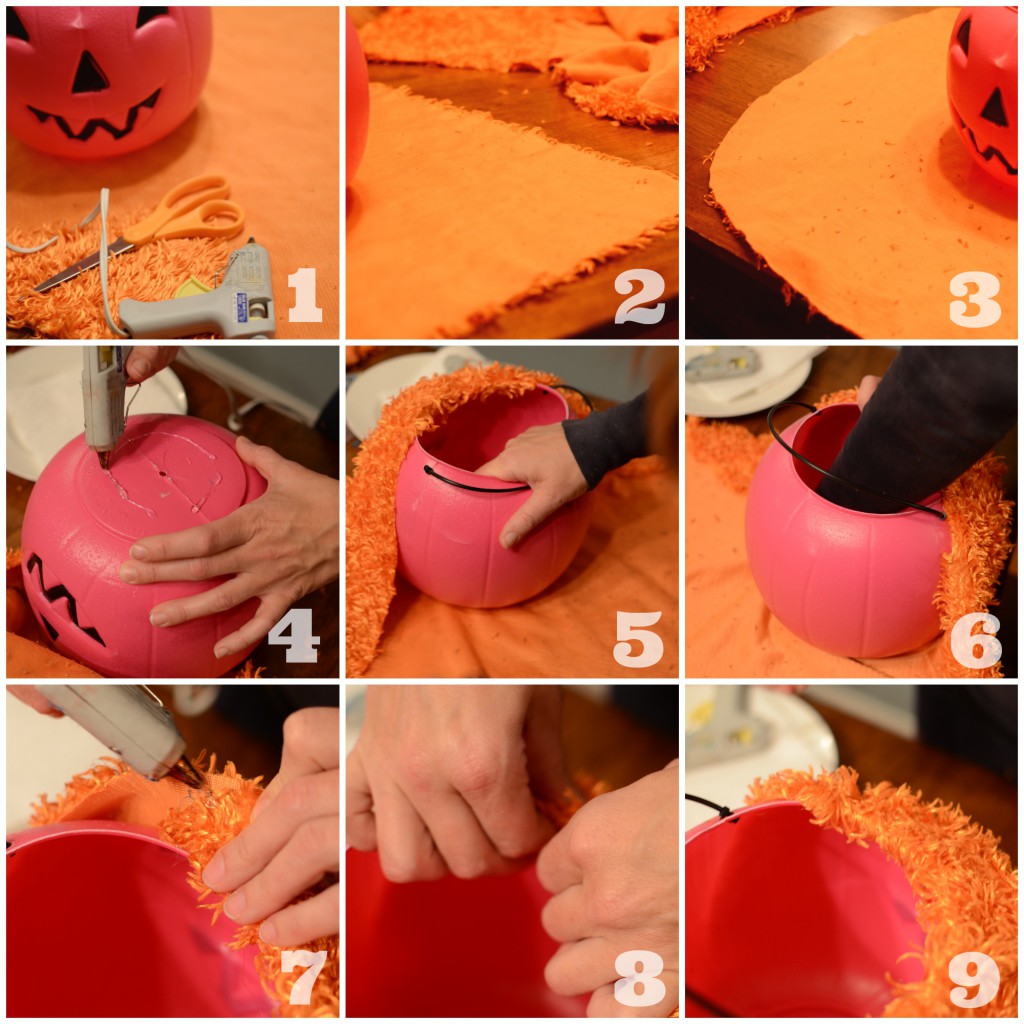 No-Sew, Not-so-Basic Plastic Pumpkin Bucket by @jennyonthespot